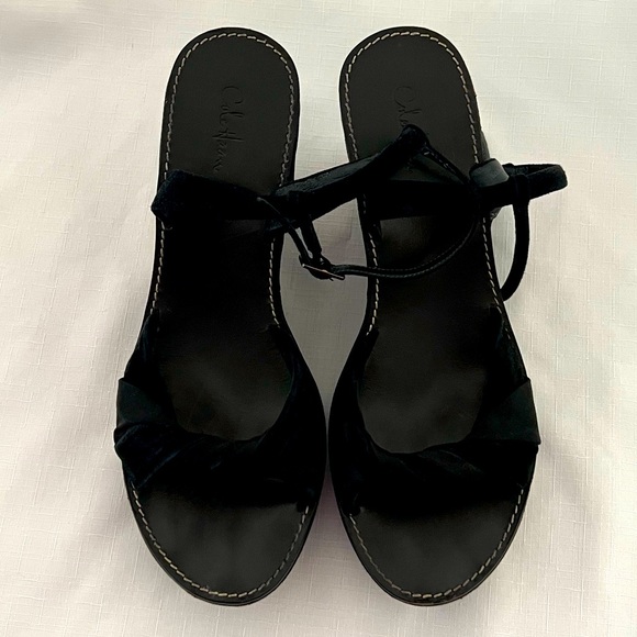 Cole Haan / Nike Air / Satin & Leather Black Wedge / πHPπ - Picture 12 of 12